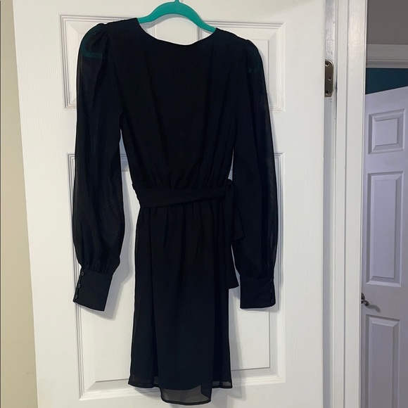 Elegant NEW with tags Express Black Long Sleeve Dress - Picture 7 of 9